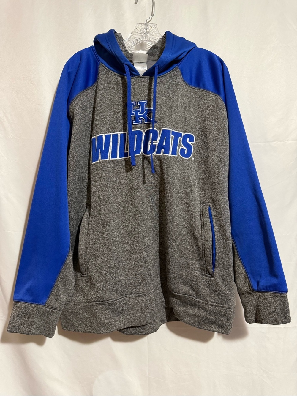 Knights Apparel Wildcats Colorblock Fleece Pullover Hoodie Gray/Blue Men XL